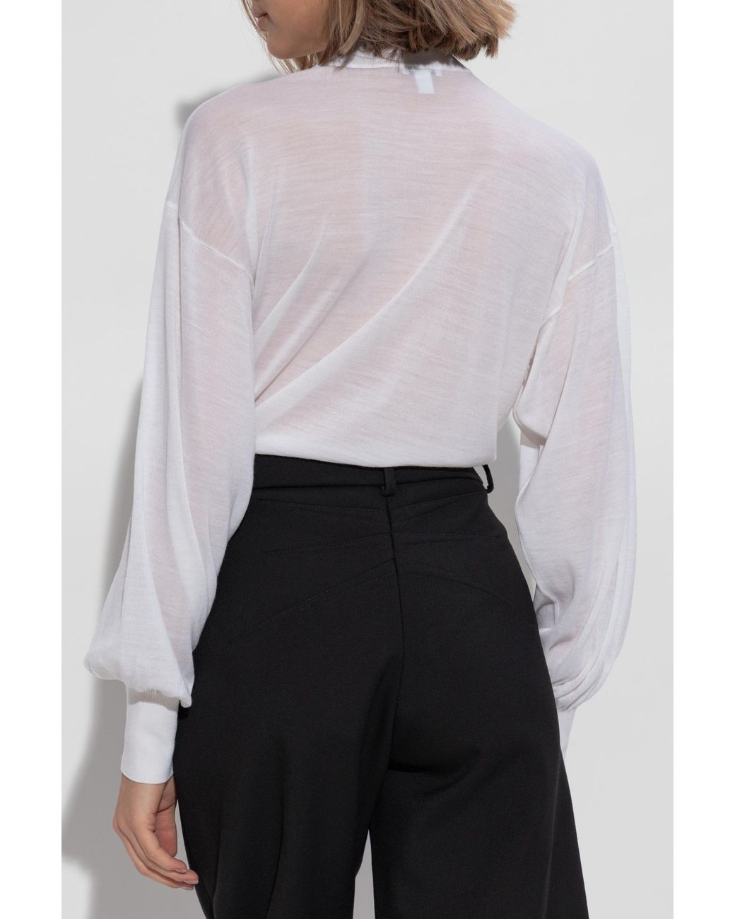 Alaïa White Alaïa Long-Sleeved Fine-Knitted Bodysuit