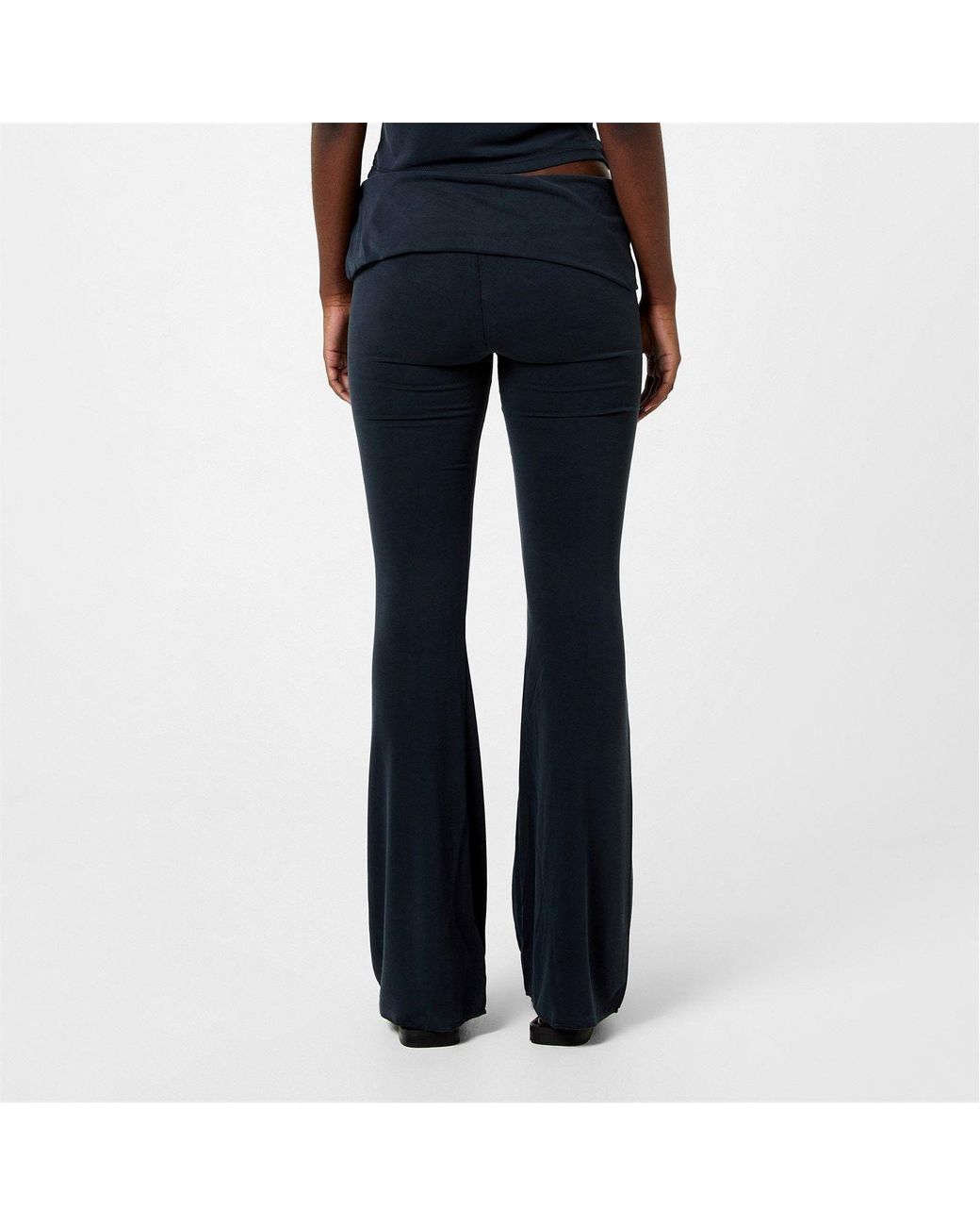 Jaded London Blue Fold-Waist Casual Pants