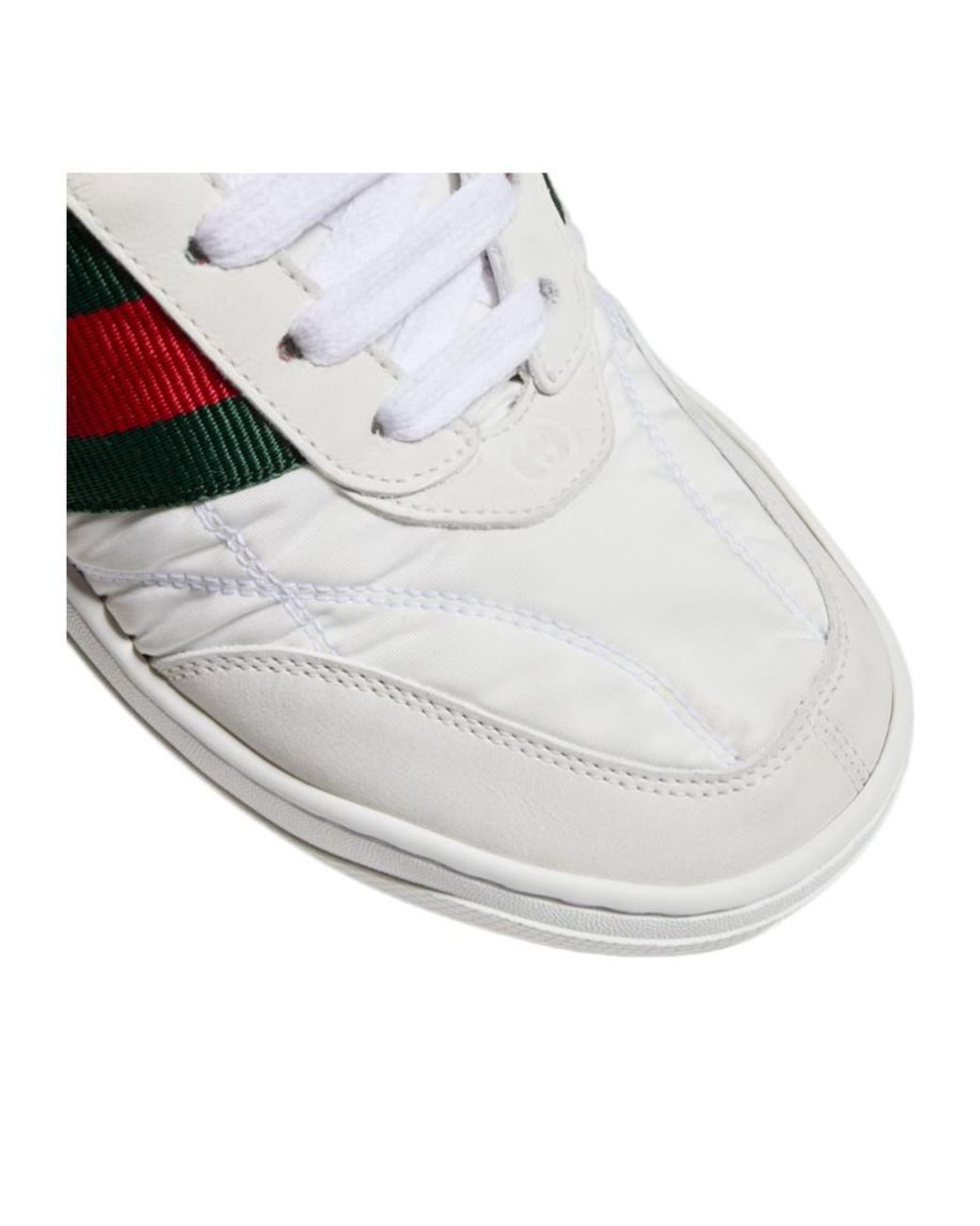 Gucci White Inspired Interlocking G Lace-Up Sneakers With Web Trim
