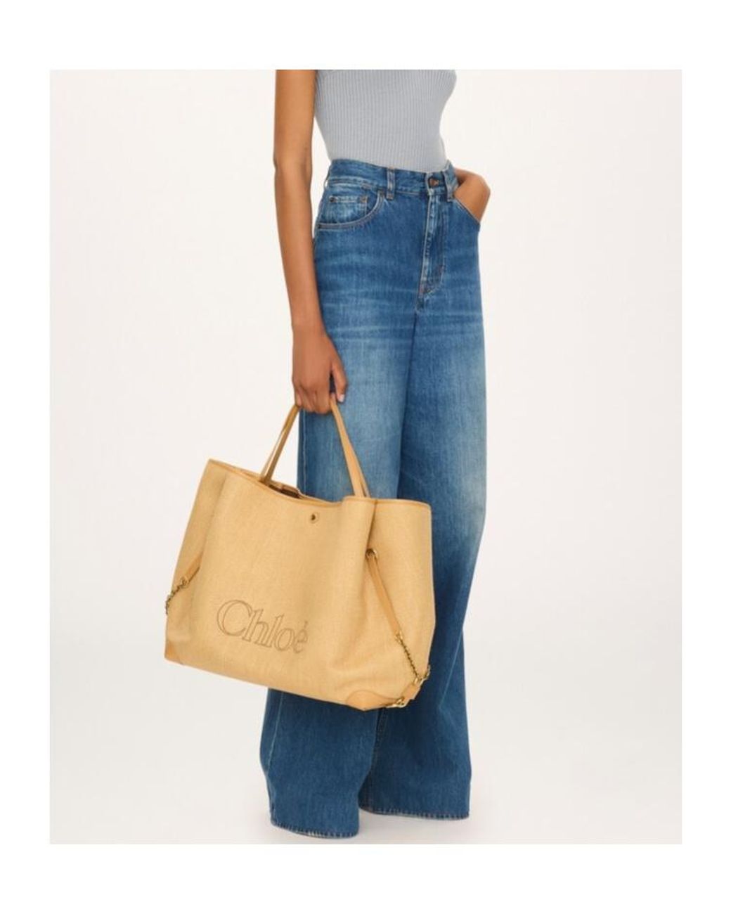Chloé Natural Chloé Clover Double Carry Bag