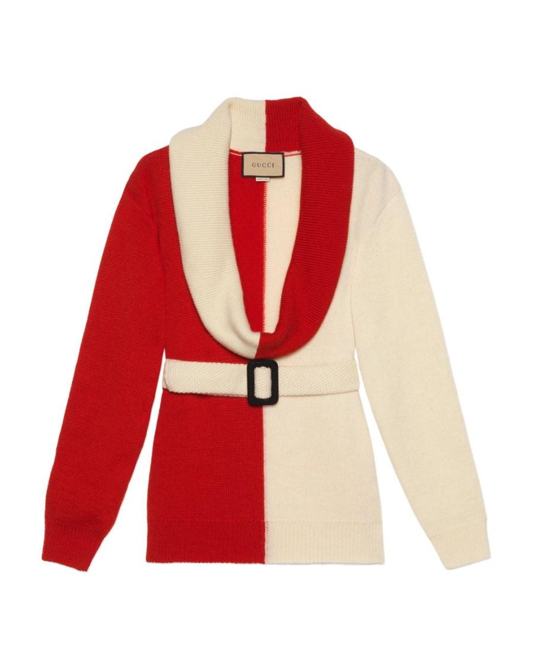 Gucci Red Long Sleeved Two-Toned Jumper