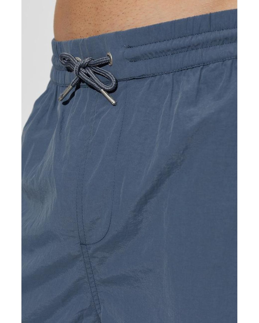 AllSaints Blue Largeletter Drawstring Swim Shorts for men