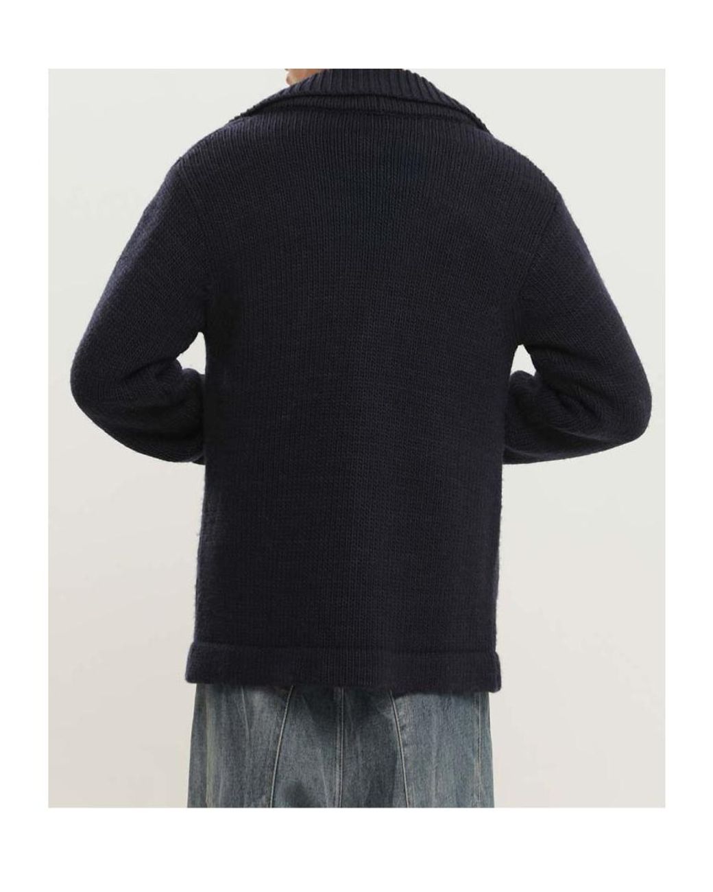 1989 STUDIO Blue Pocket Cardigan Sweater for men