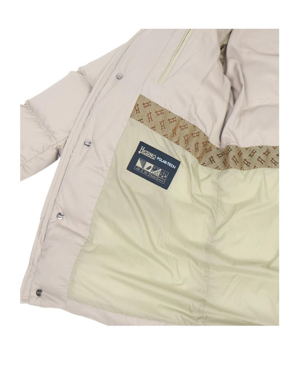 Herno Natural Quilted Hooded Down Jacket for men