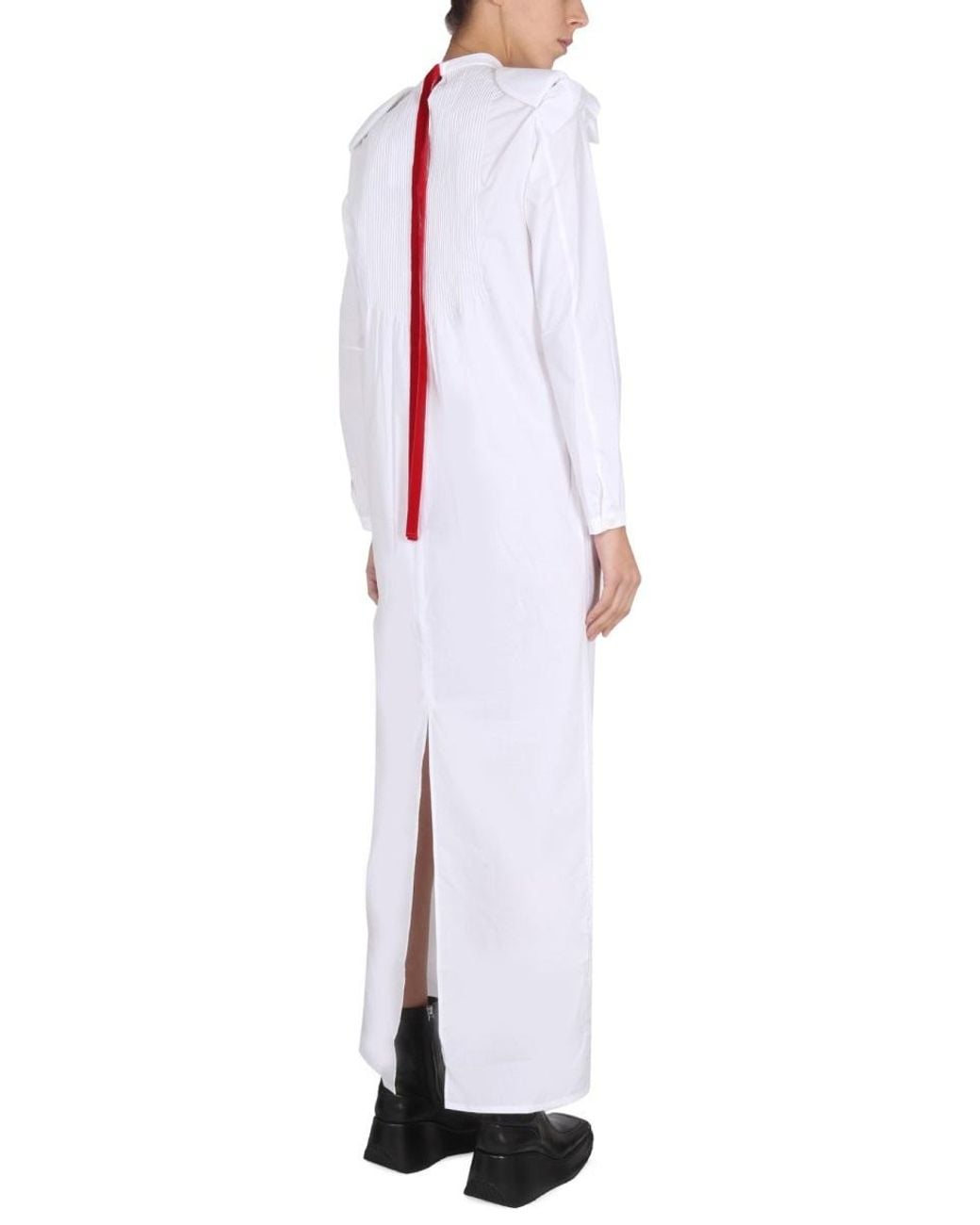 Raf Simons White Pleated Shirt Dress