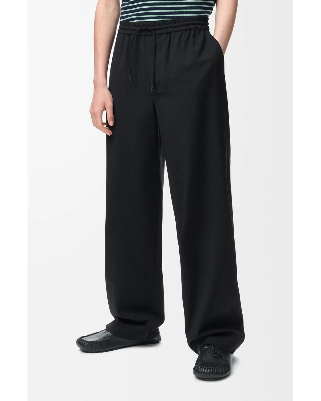 Loewe Black Tailored Drawstring Pants for men