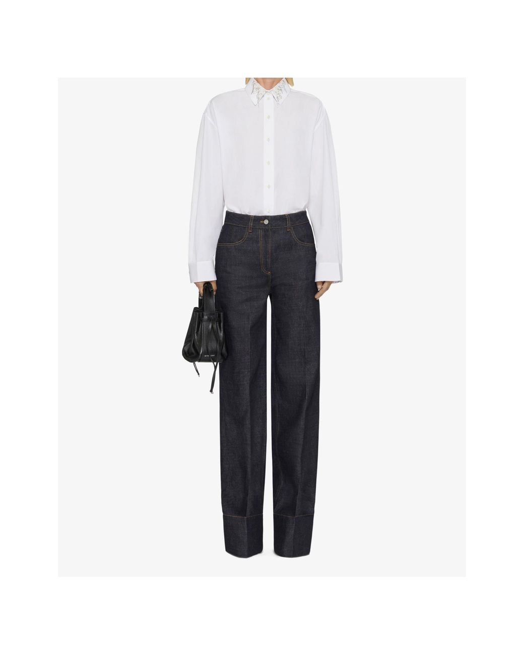 Givenchy White Oversized Collared Long-Sleeve Shirt