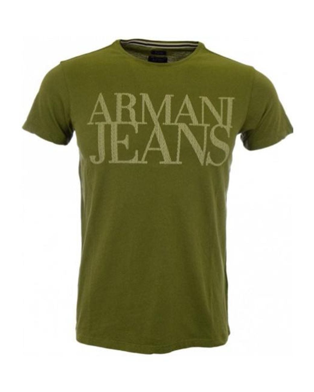 Armani Jeans Green Logo Short-Sleeved T-Shirt for men