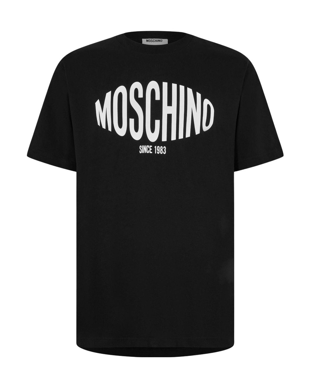 Moschino Black Simple Crew Neck Shortsleeve Top for men