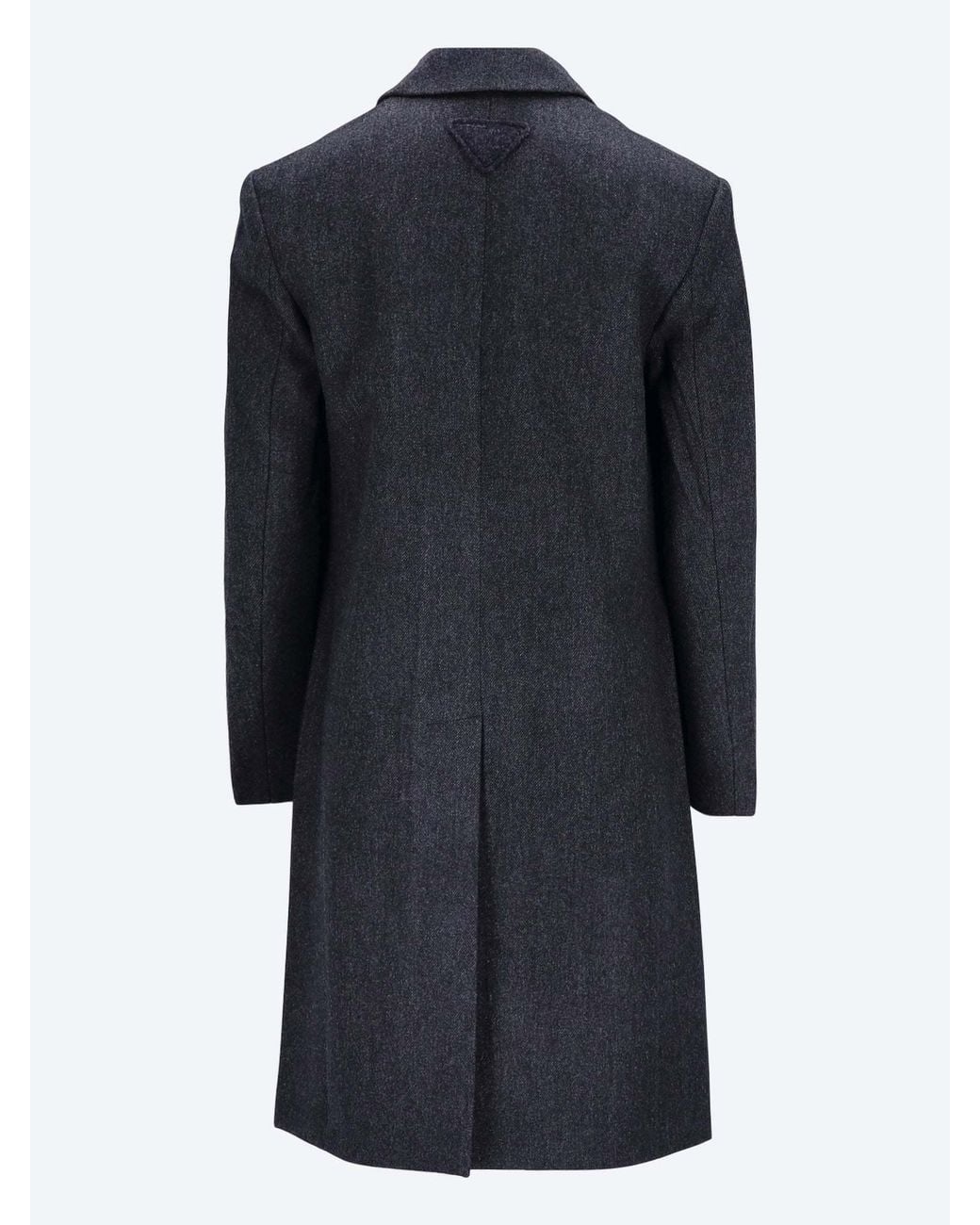 Prada Blue Single-Breasted Long Coat for men
