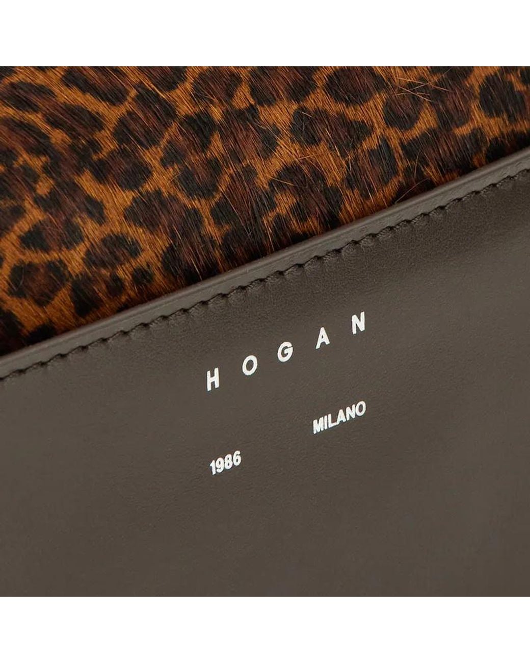 Hogan Brown Micro Pattern Crossbody Bag