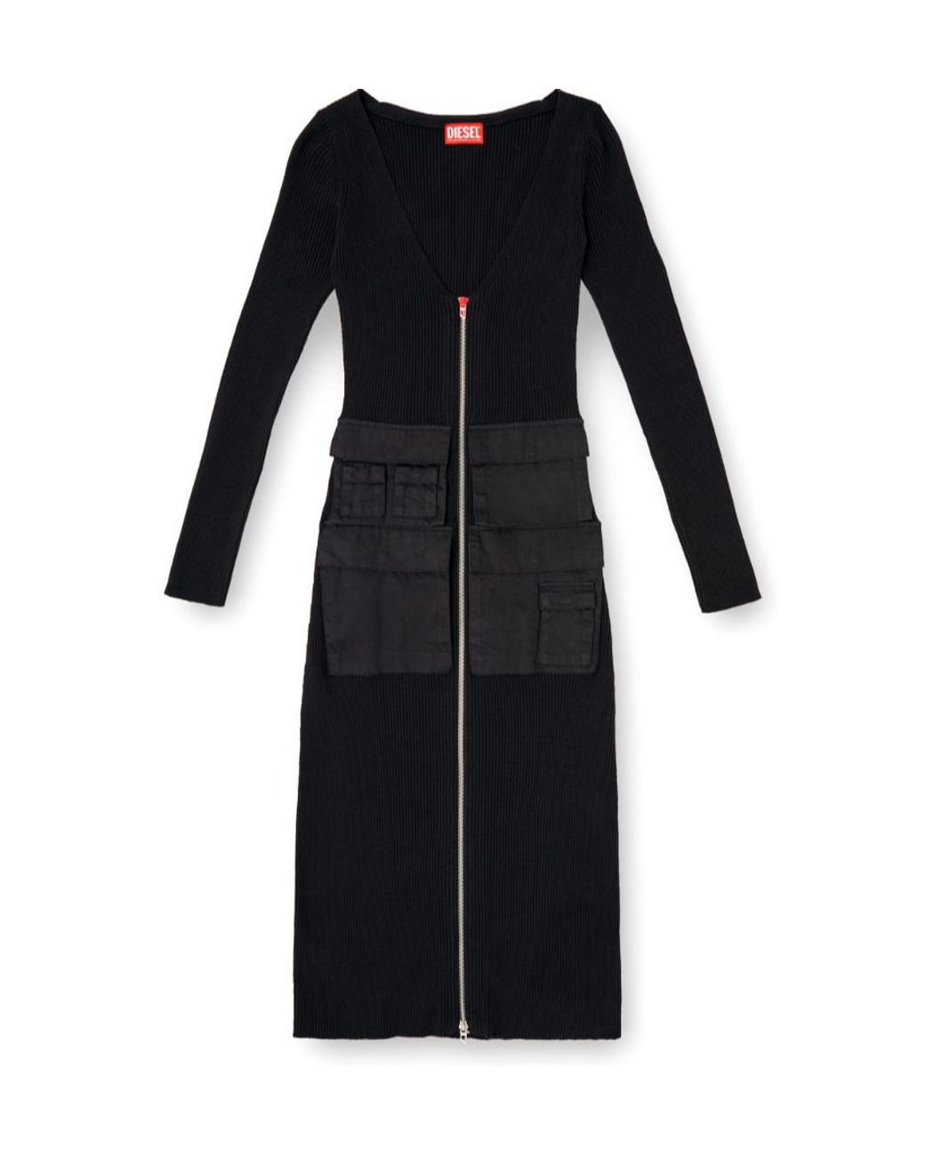 DIESEL Black M-Melti-Ls Zipped Dress
