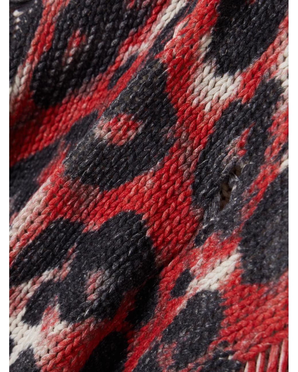 R13 Red Animal Print Knitted Jumper