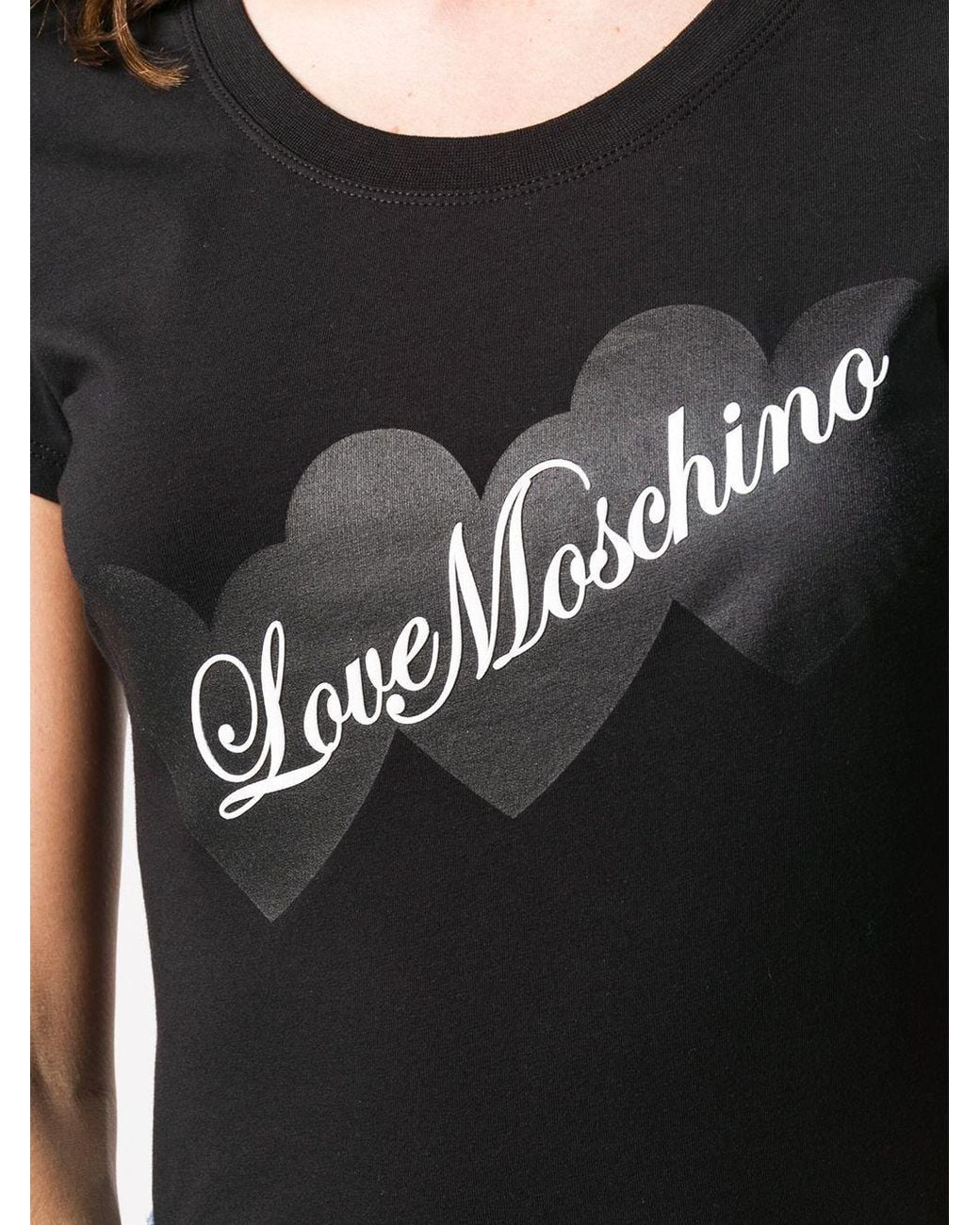 Moschino Black Heart Print T-Shirt
