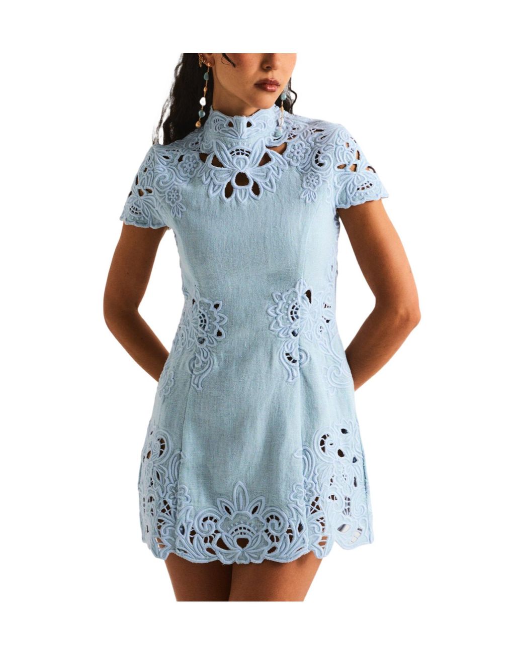 Cult Gaia Blue Fitted Short Dress