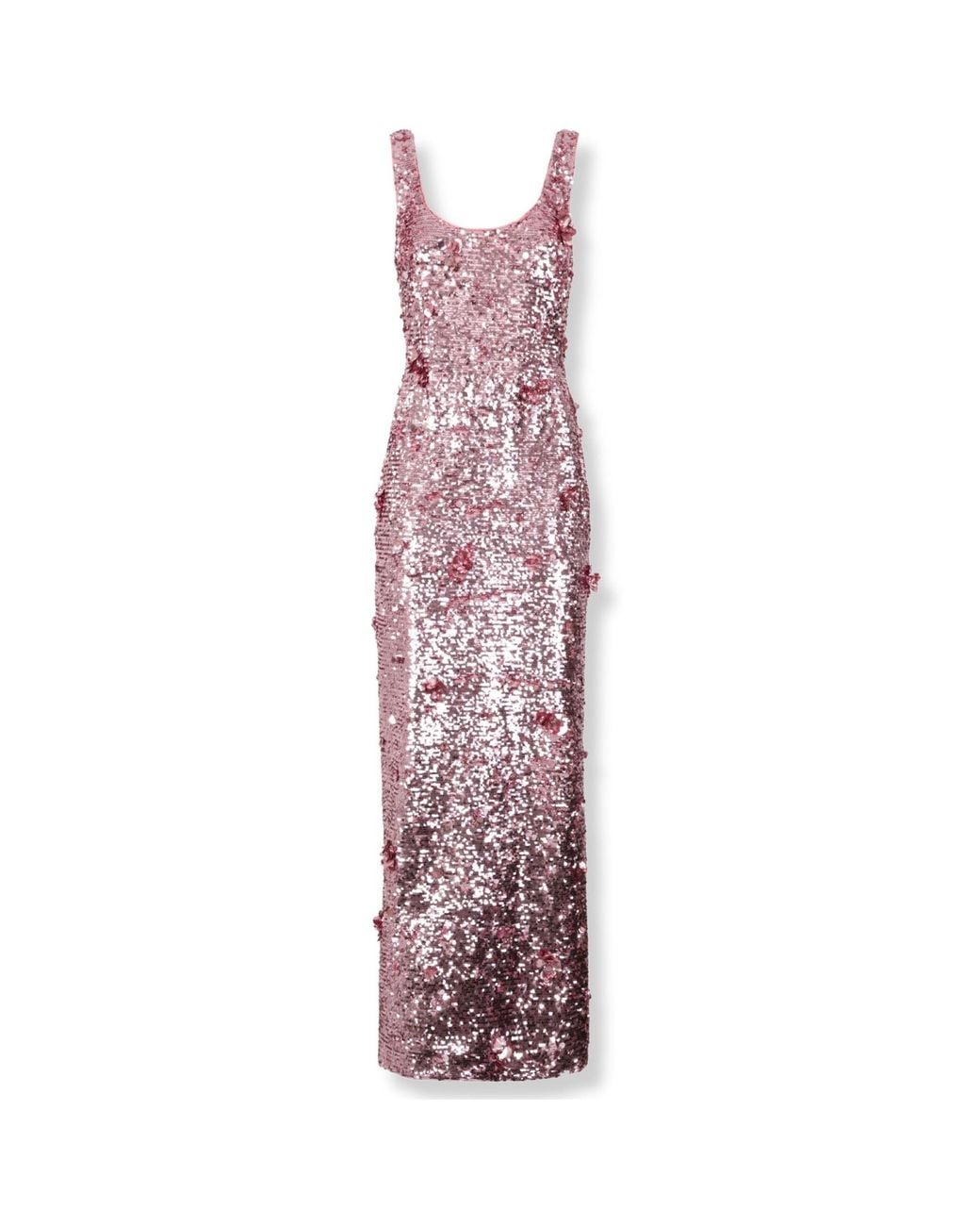 Jonathan Simkhai Purple Strapless Sequined Midi Dress