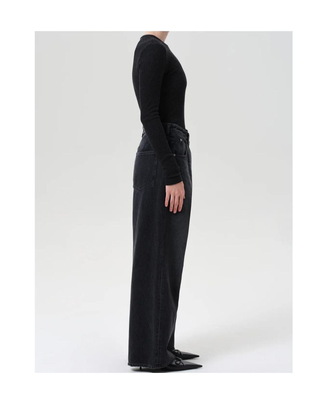 Agolde Black Vana Wide-Leg Jeans