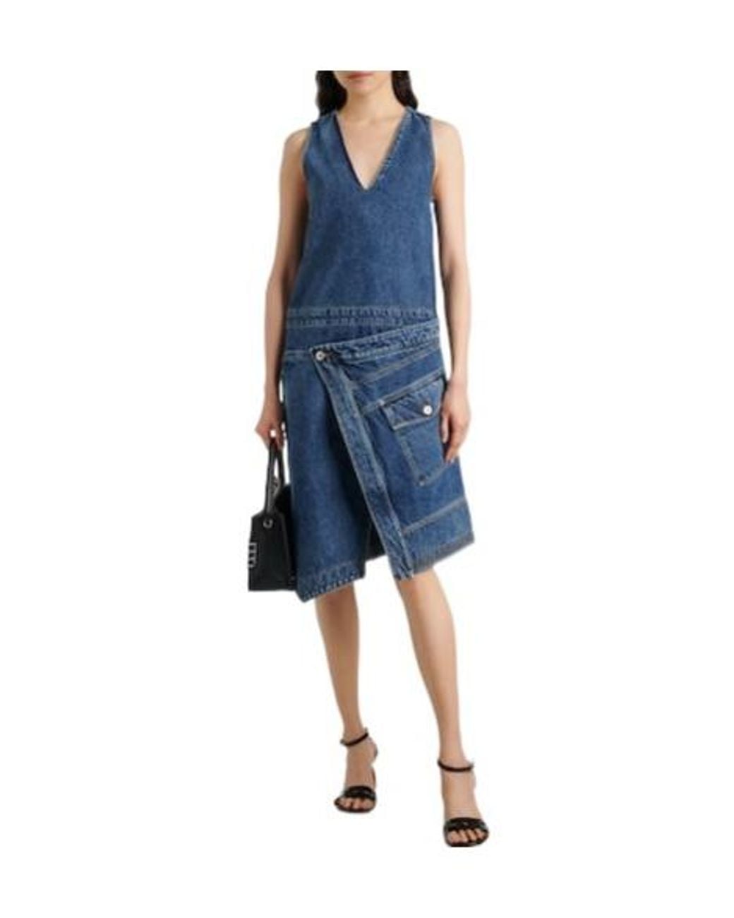 J.W. Anderson Blue Denim Wrap Dress