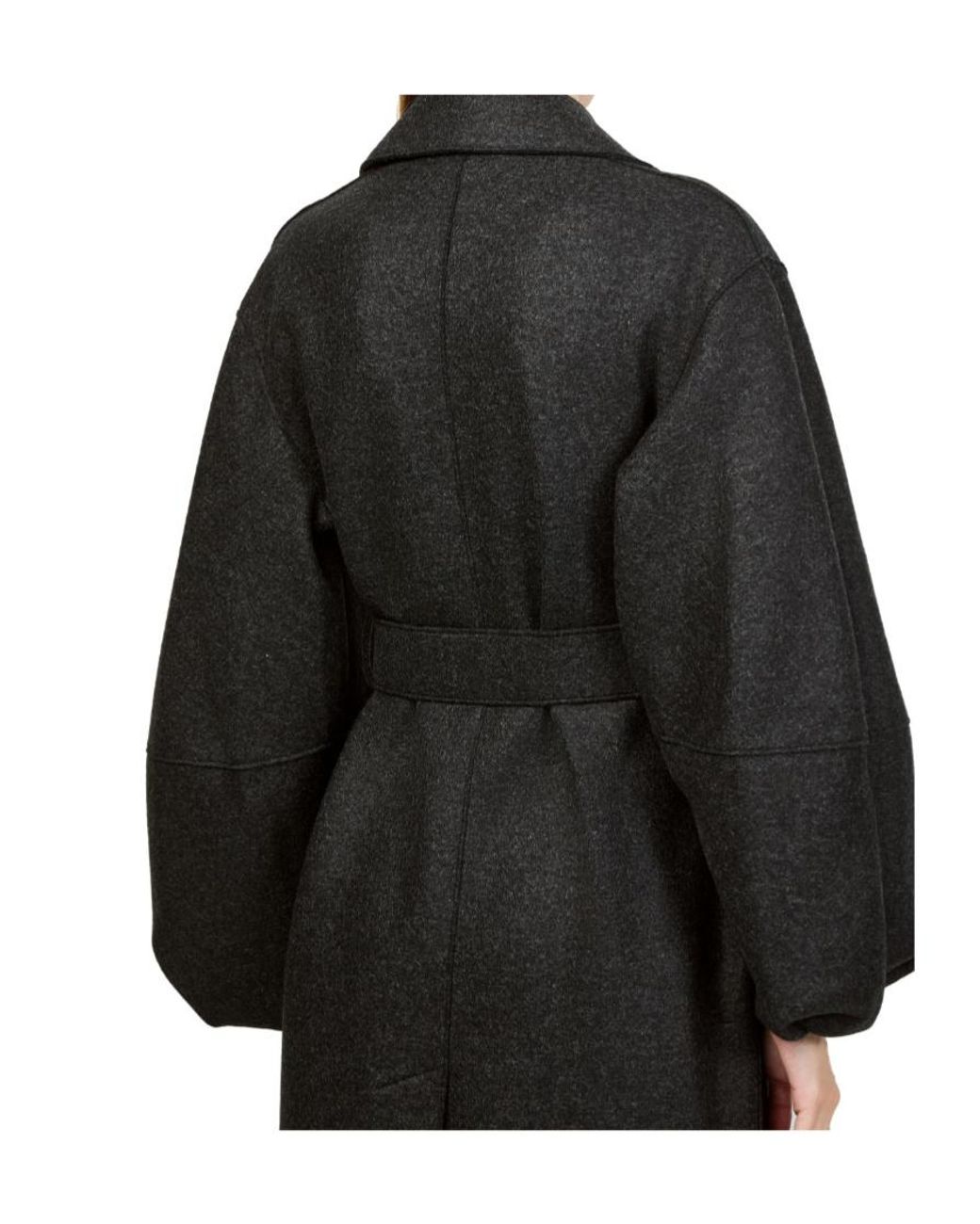 Harris Wharf London Black Puff-Sleeved Coat