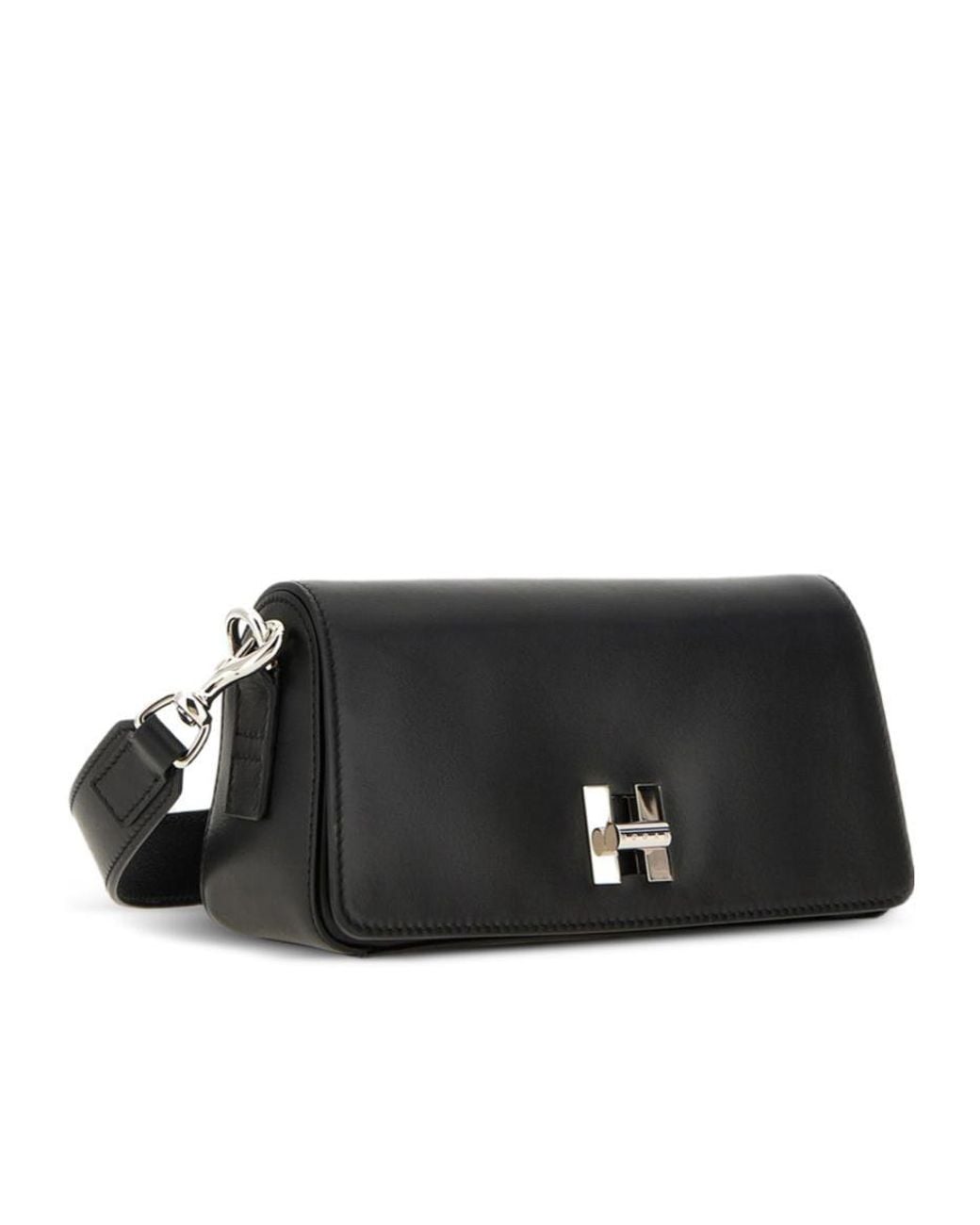Hogan Black H-Turn Foldover Top Bag