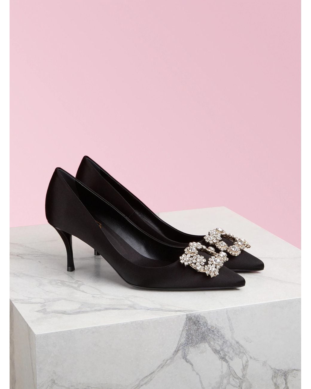 Roger Vivier Blue Embellished Pointed Toe Pumps
