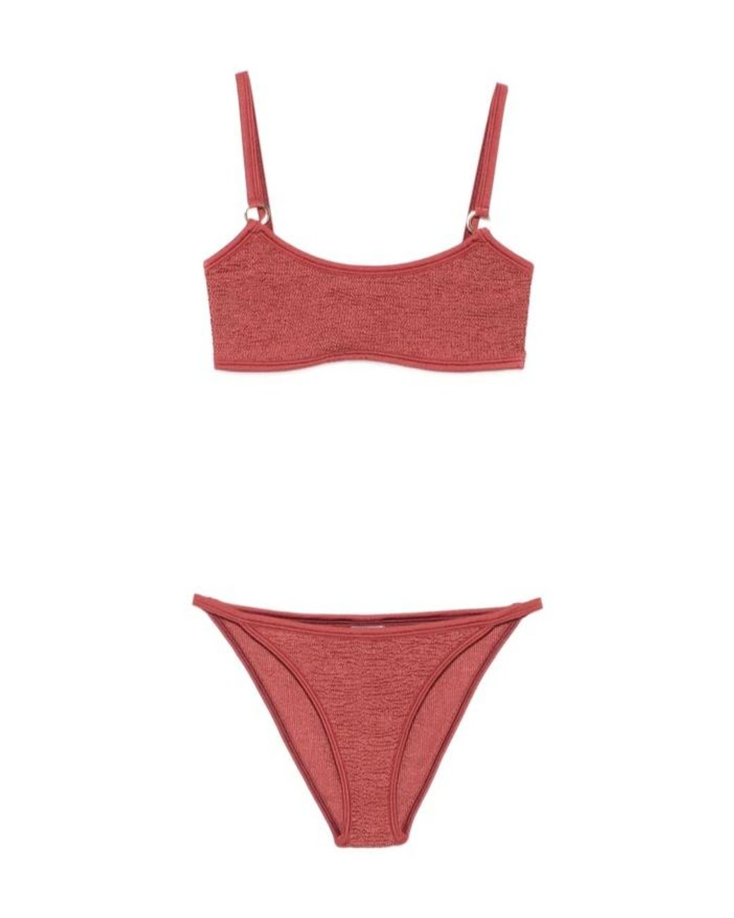 Hunza G Red Iris Two-Piece Crinkle Bikini Set
