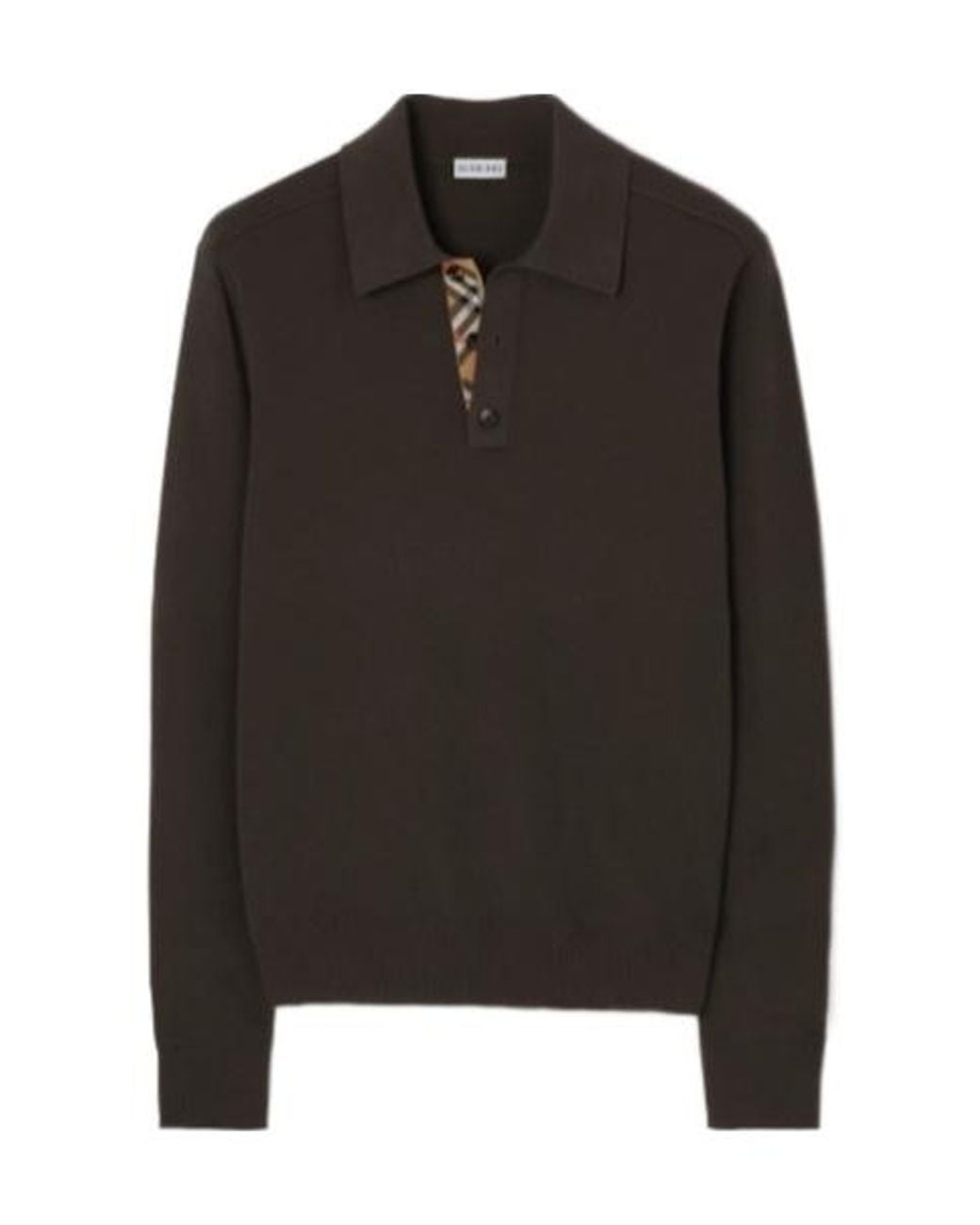 Burberry Black Marcus Long-Sleeve Polo Sweater for men