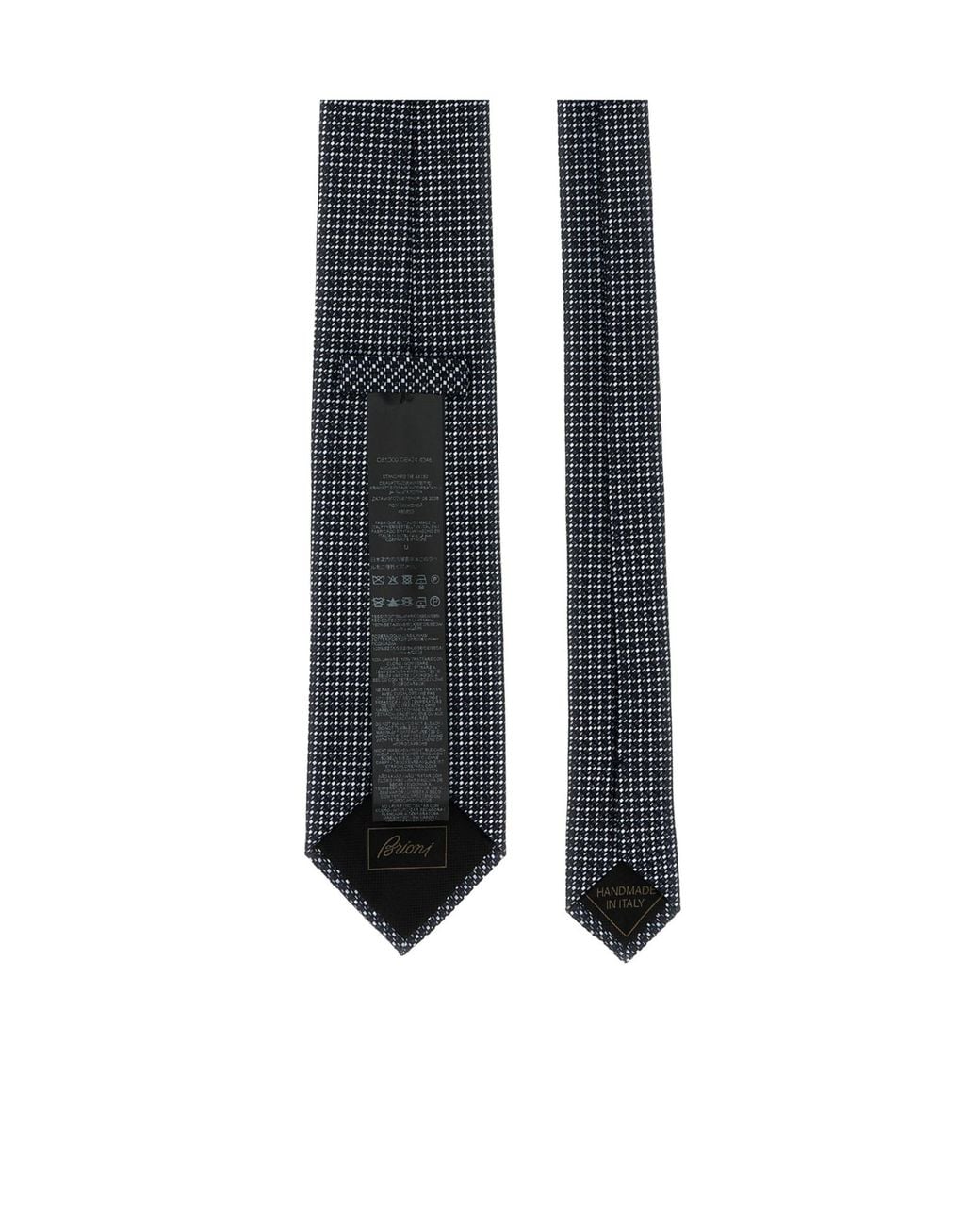 Brioni Black Micro-Geometric Silk Tie for men