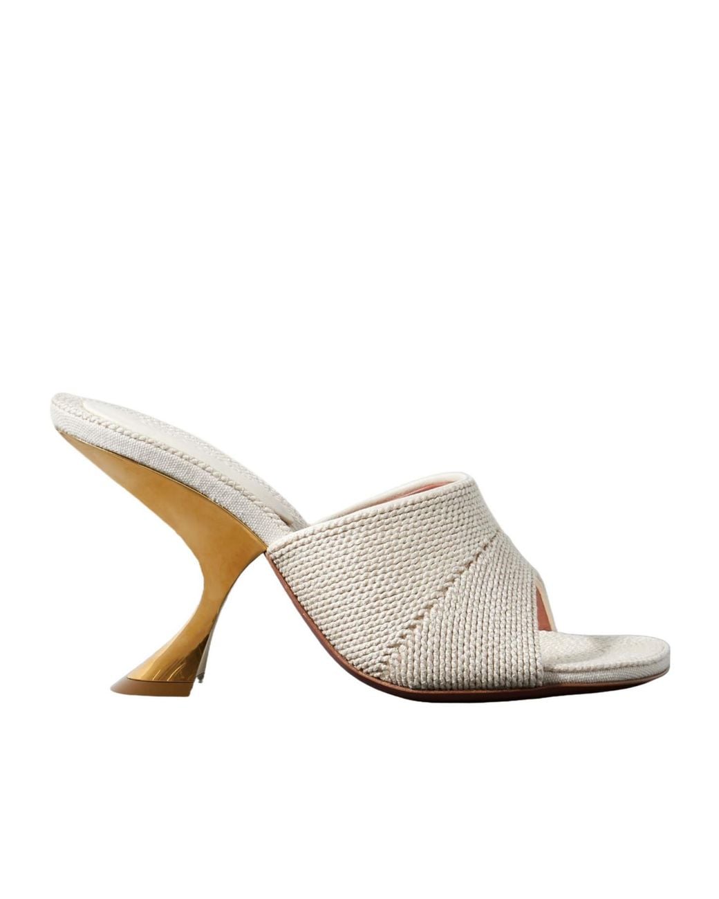 AMINA MUADDI White Canvas Mules