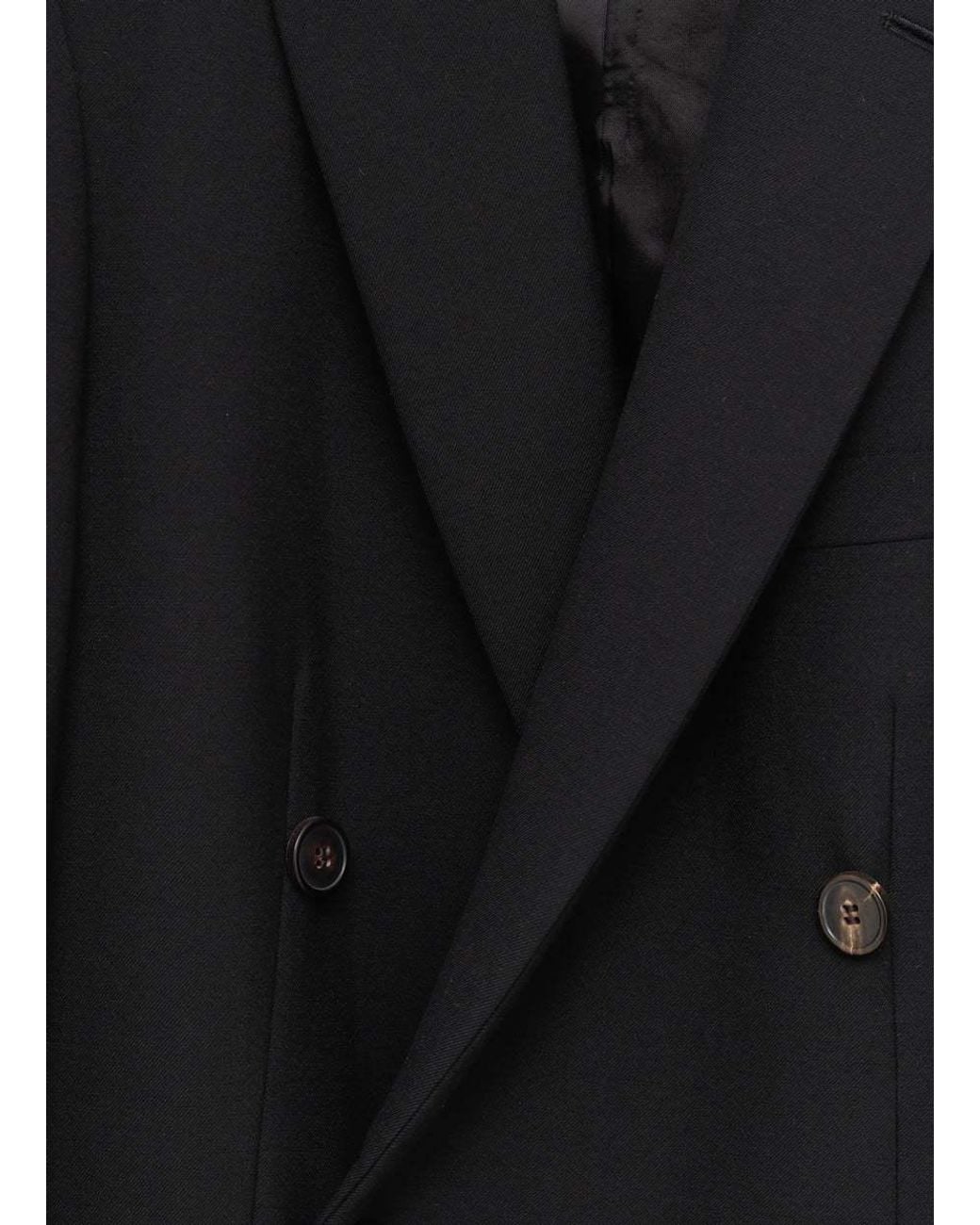 Dries Van Noten Black Lapel Long-Sleeved Suit Jacket