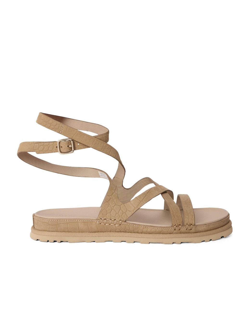 Ugg Natural Goldengaze Wraparound Flat Sandals