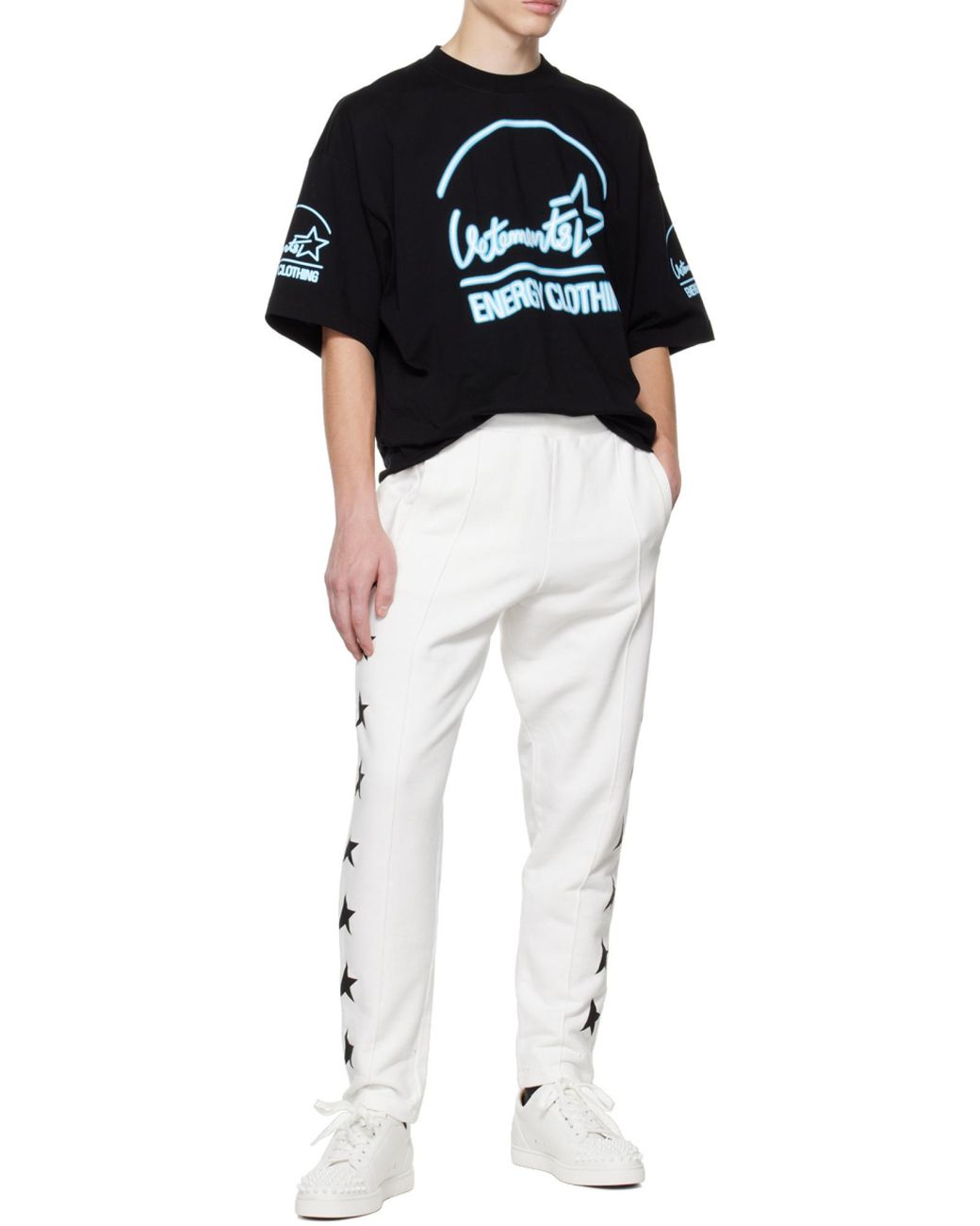 Golden Goose Deluxe Brand White Star Tape Sweatpants for men