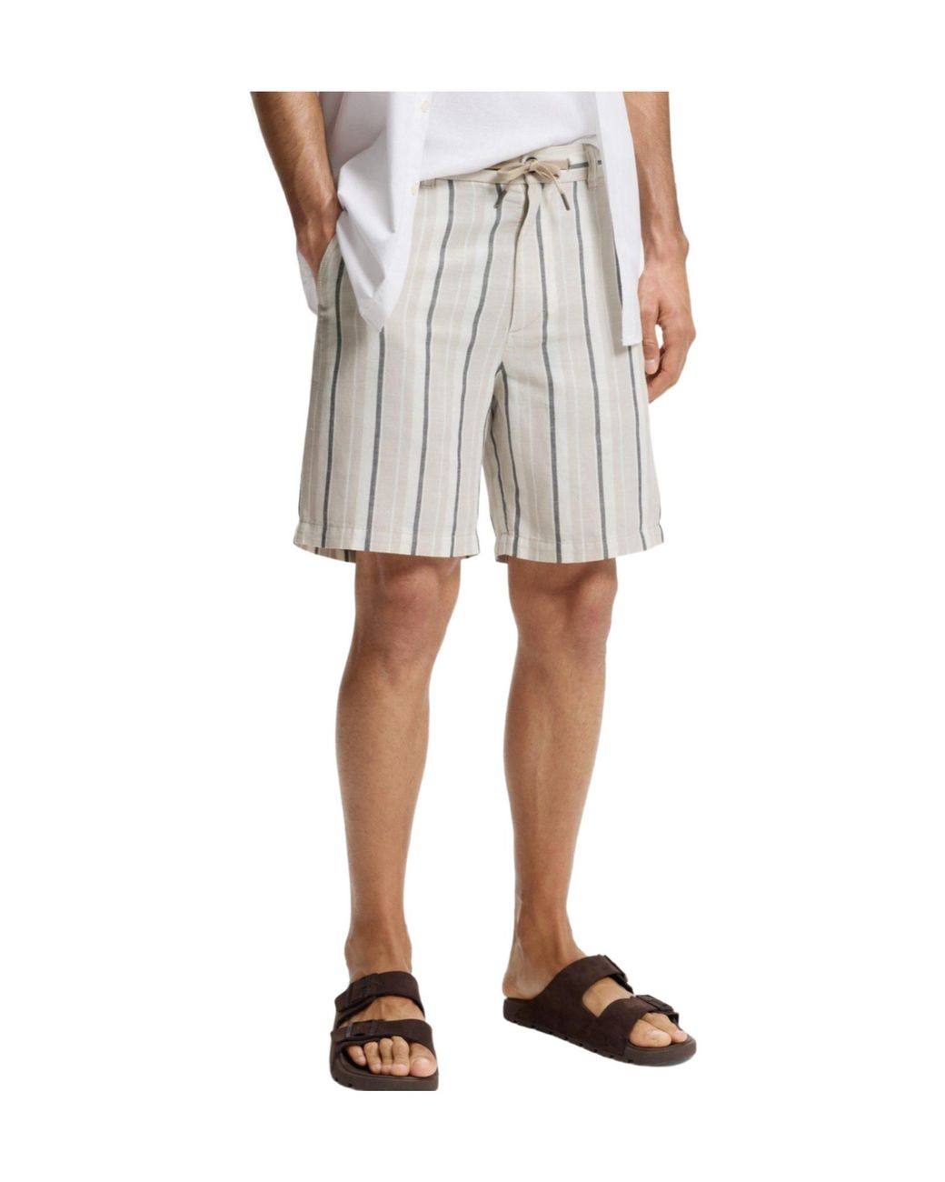 Boss Metallic Vertical Striped Shorts for men