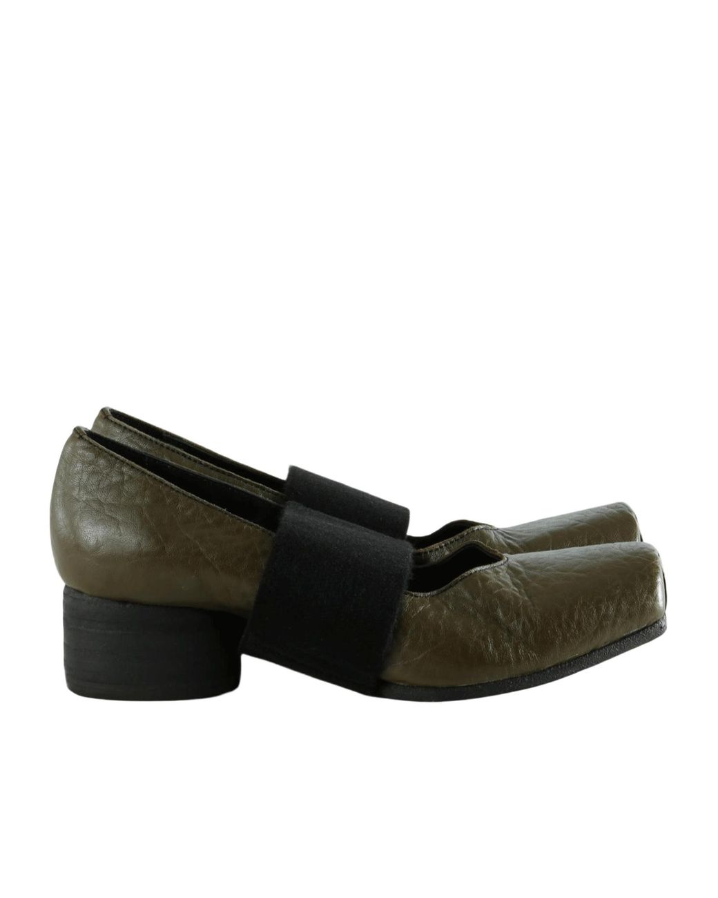 Uma Wang Black Square-Toe Ballet Flats