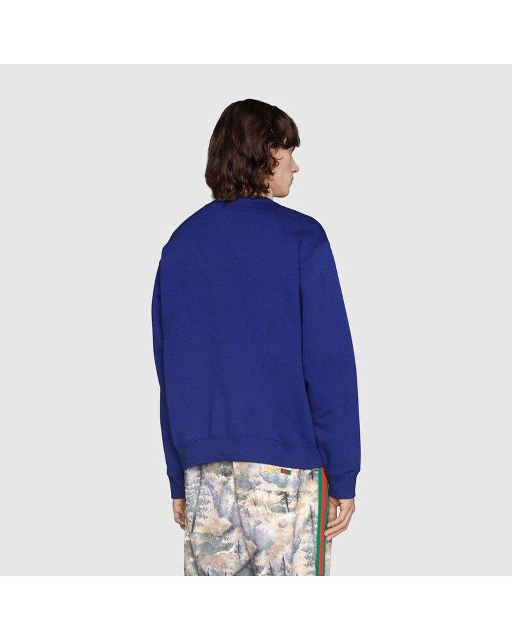 Gucci Blue Long-Sleeved The North Face X Joint Name Sweater for men