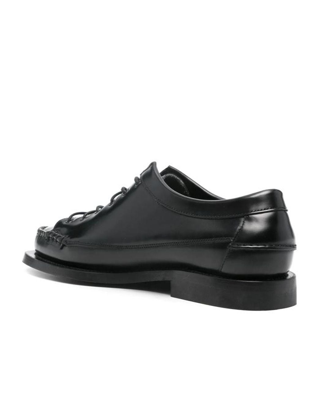 Hereu Black Lace-Up Derby Shoes for men