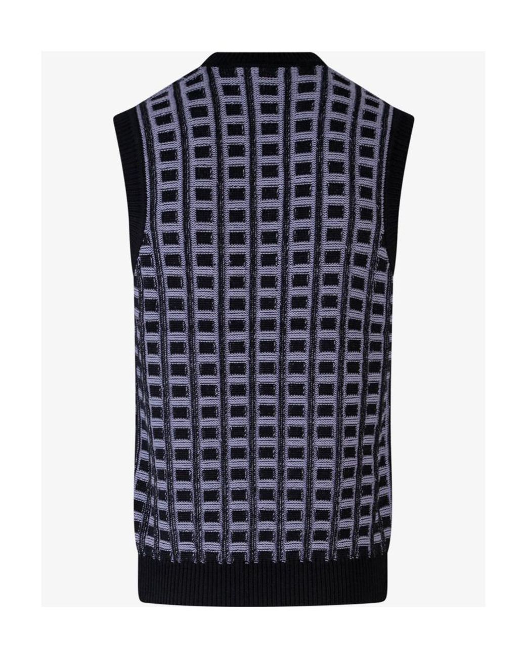 Marni Blue Knitted Cotton Vest for men