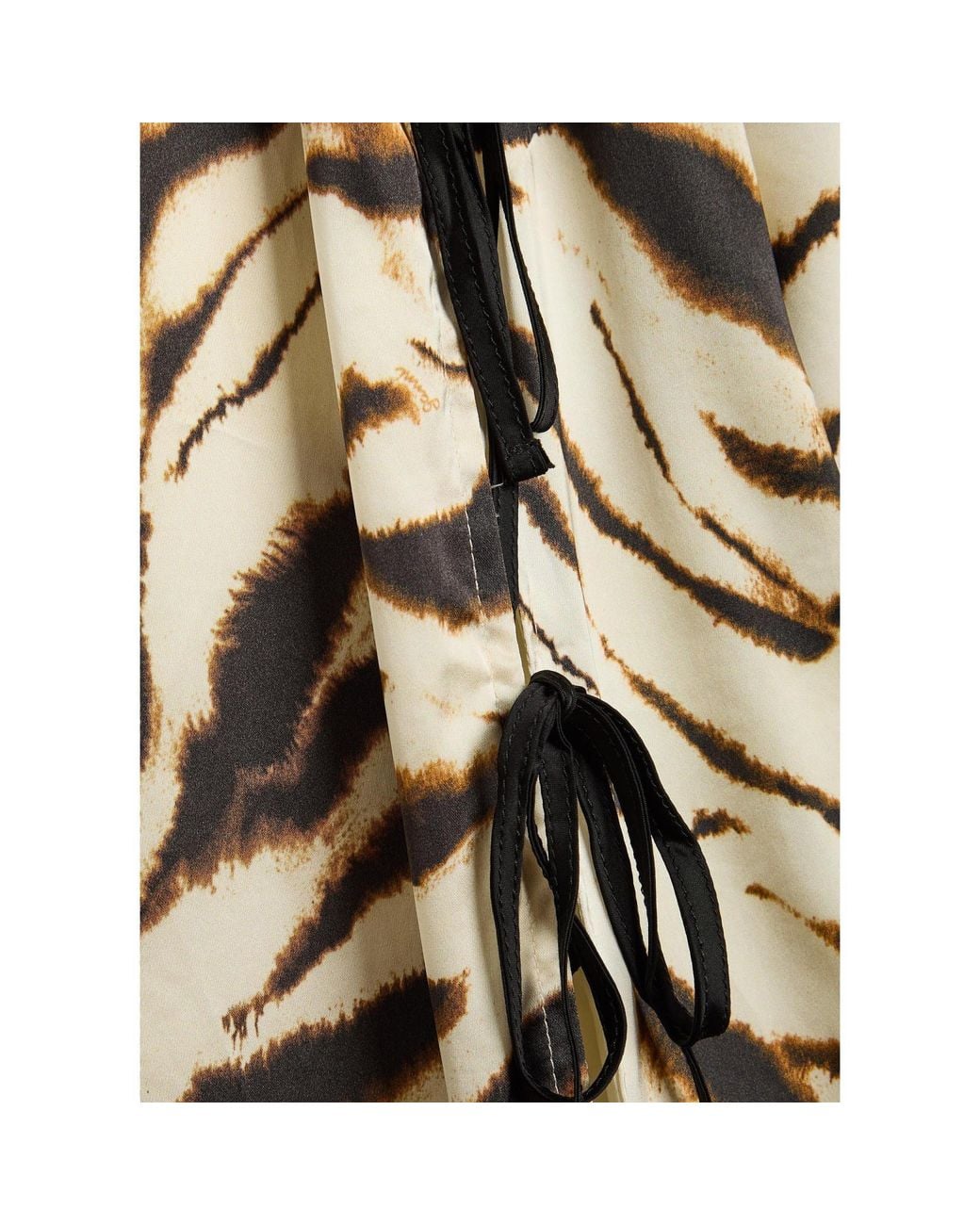 Ganni Black Satin V-Neck Top