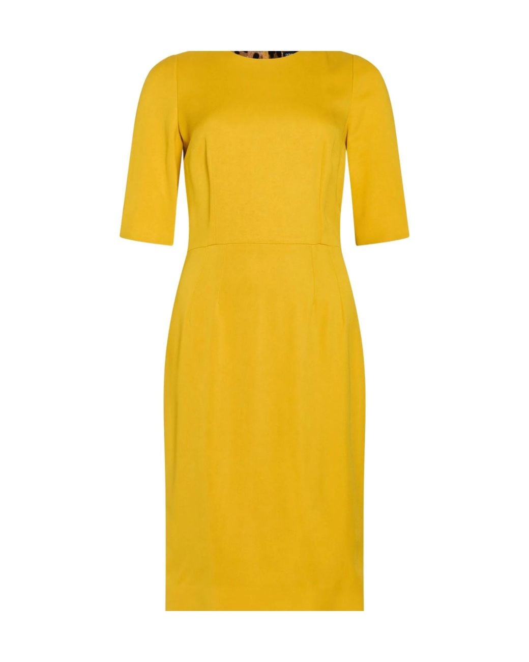 Dolce & Gabbana Yellow Minimalist Slim-Fit Dress