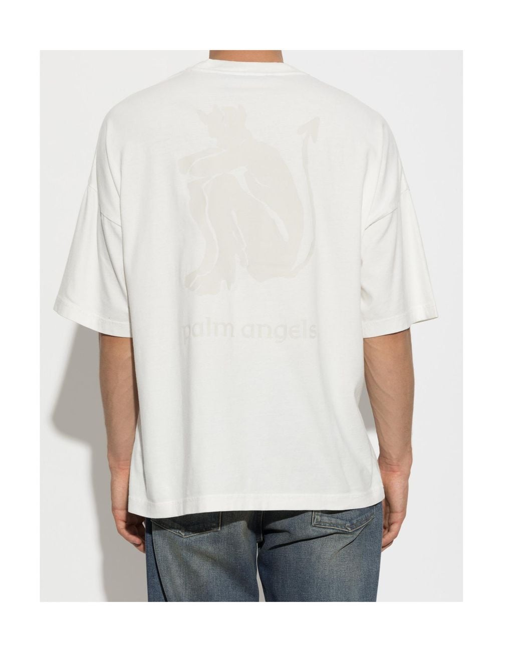 Palm Angels White Short-Sleeved T-Shirt for men