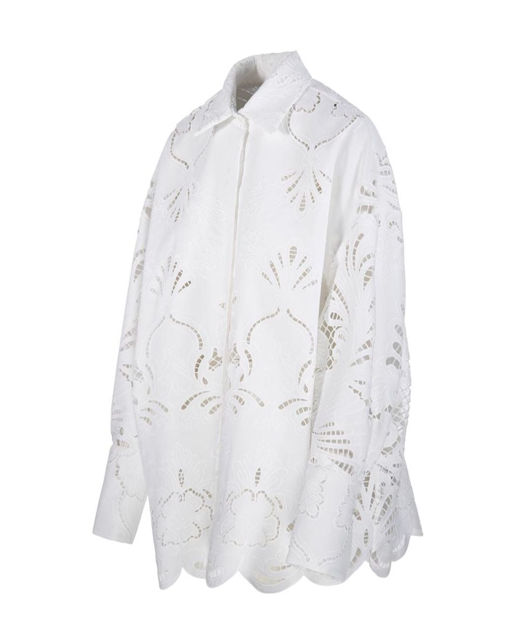 GIUSEPPE DI MORABITO White Broderie Oversized Shirt