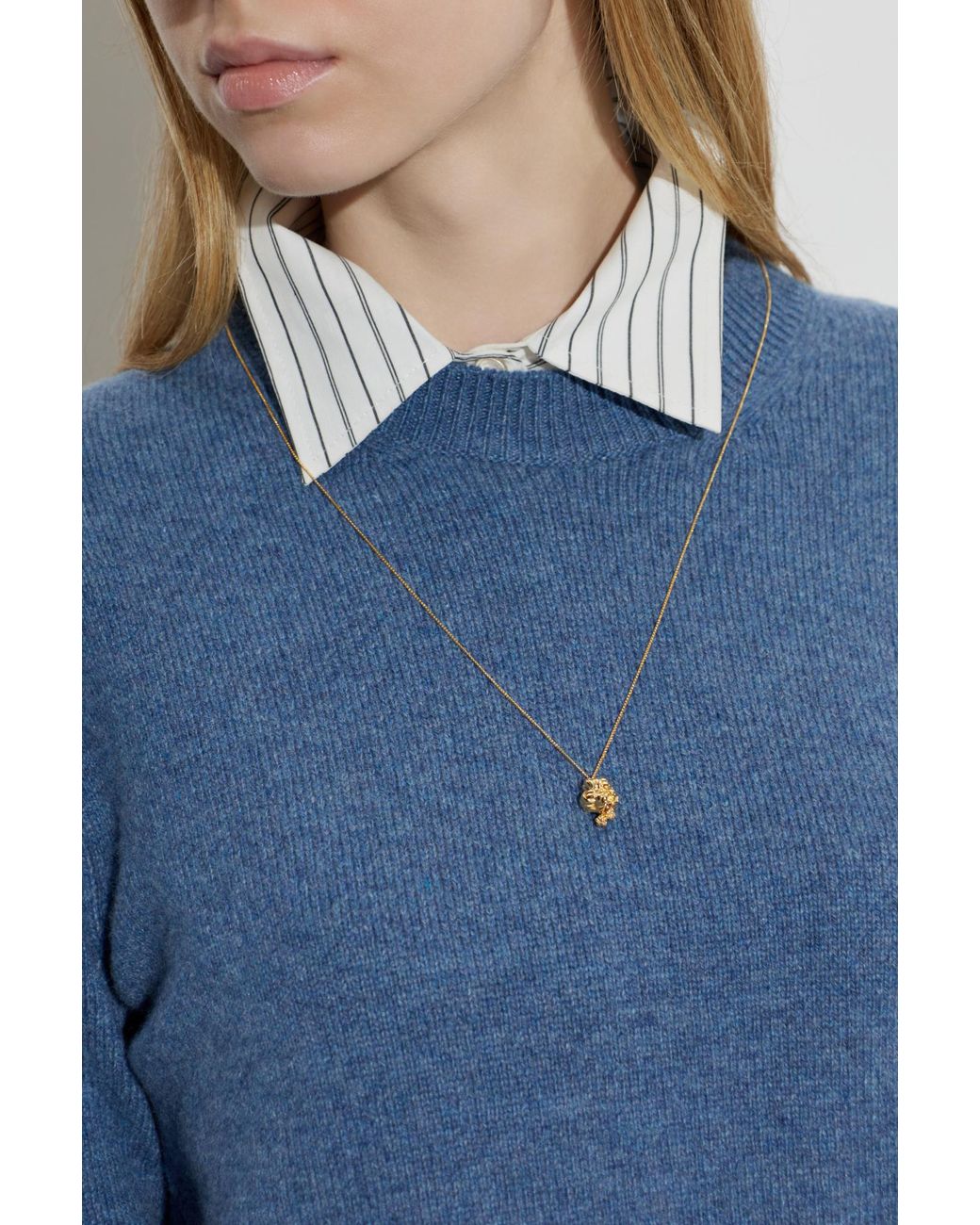 Bottega Veneta White Knot Pendant Necklace