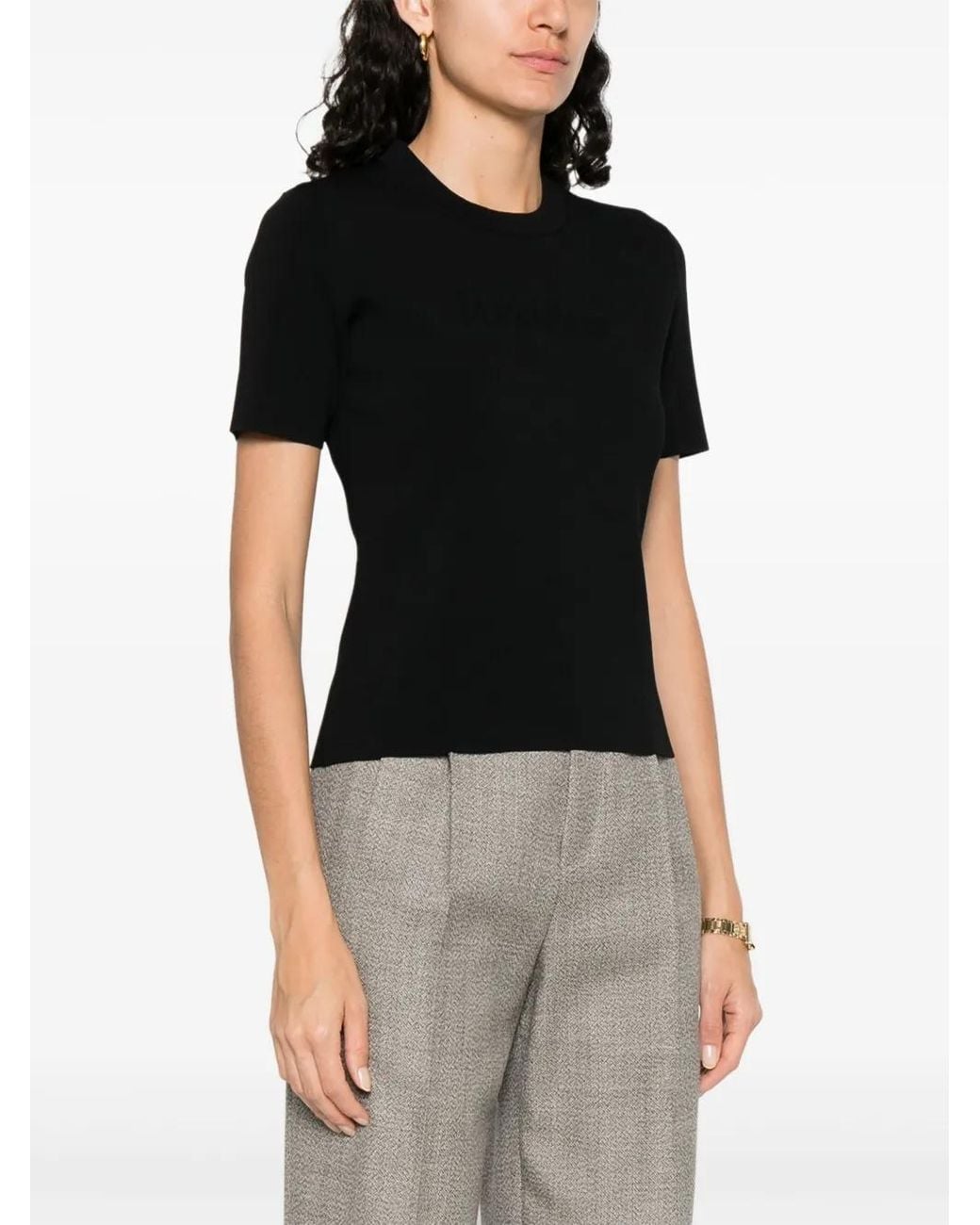 Max Mara Black Adelio Crewneck Short-Sleeved T-Shirt