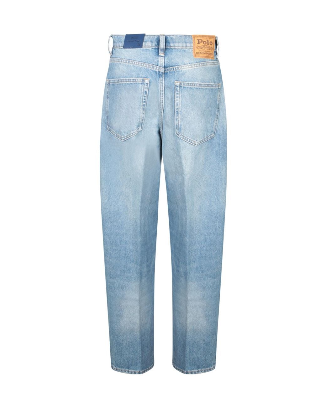 Polo Ralph Lauren Blue Straight-Leg Distressed Jeans