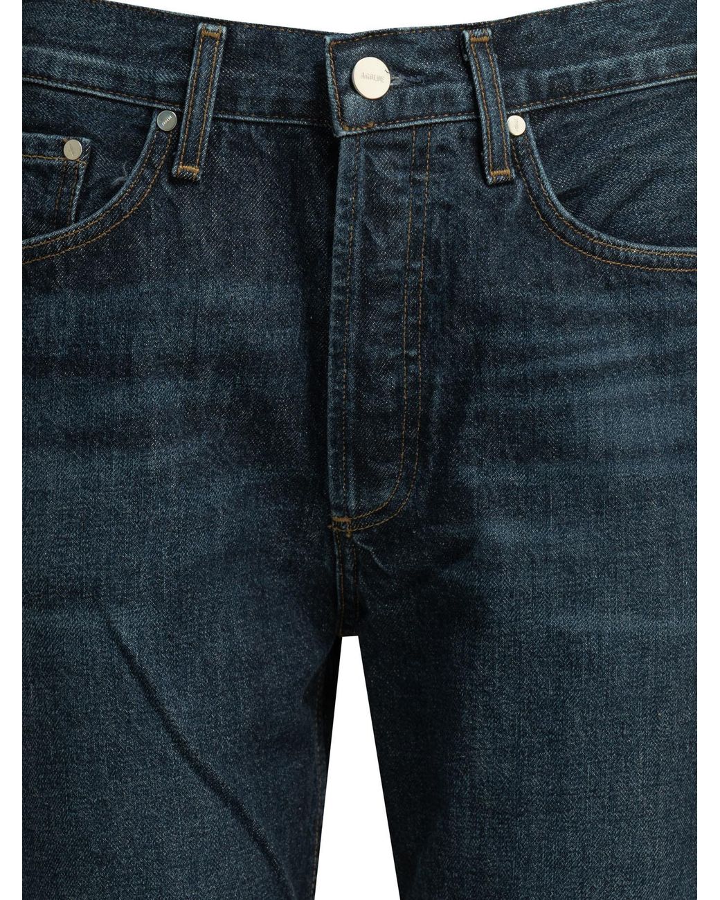 Agolde Blue High Waist Straight-Leg Jeans