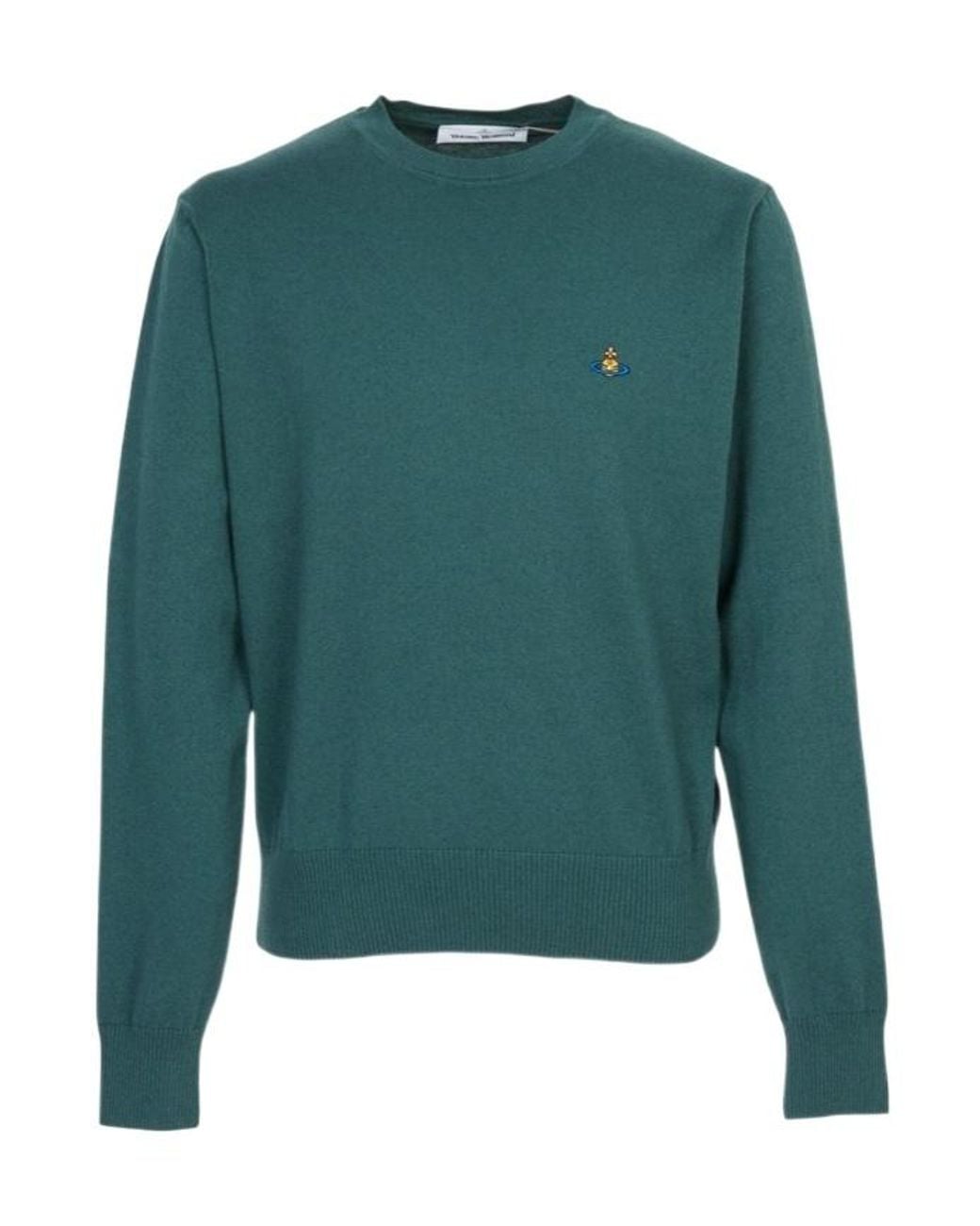 Vivienne Westwood Green Alex Orb-Embroidered Sweater for men