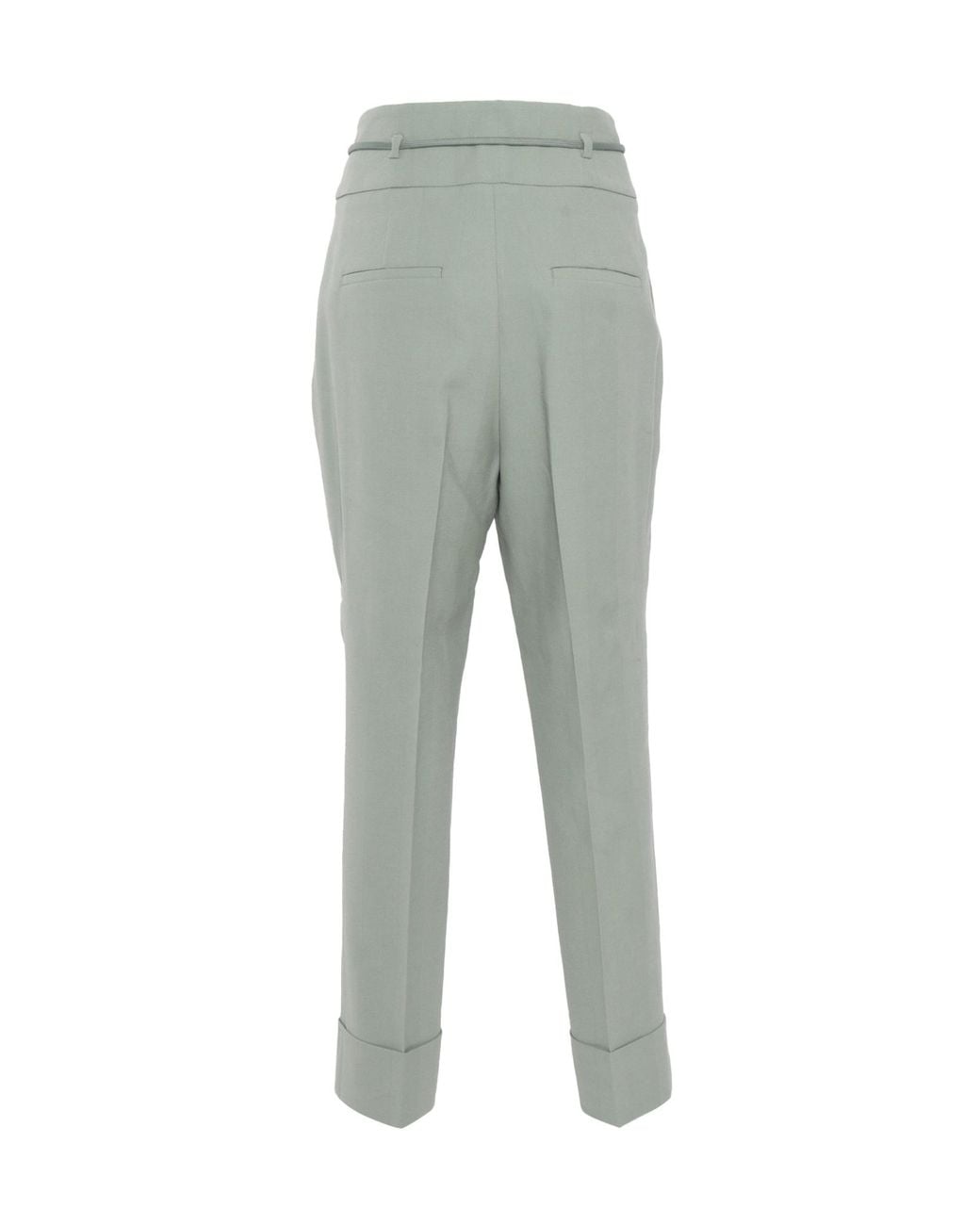 Peserico Gray Drawstring Cropped Trousers