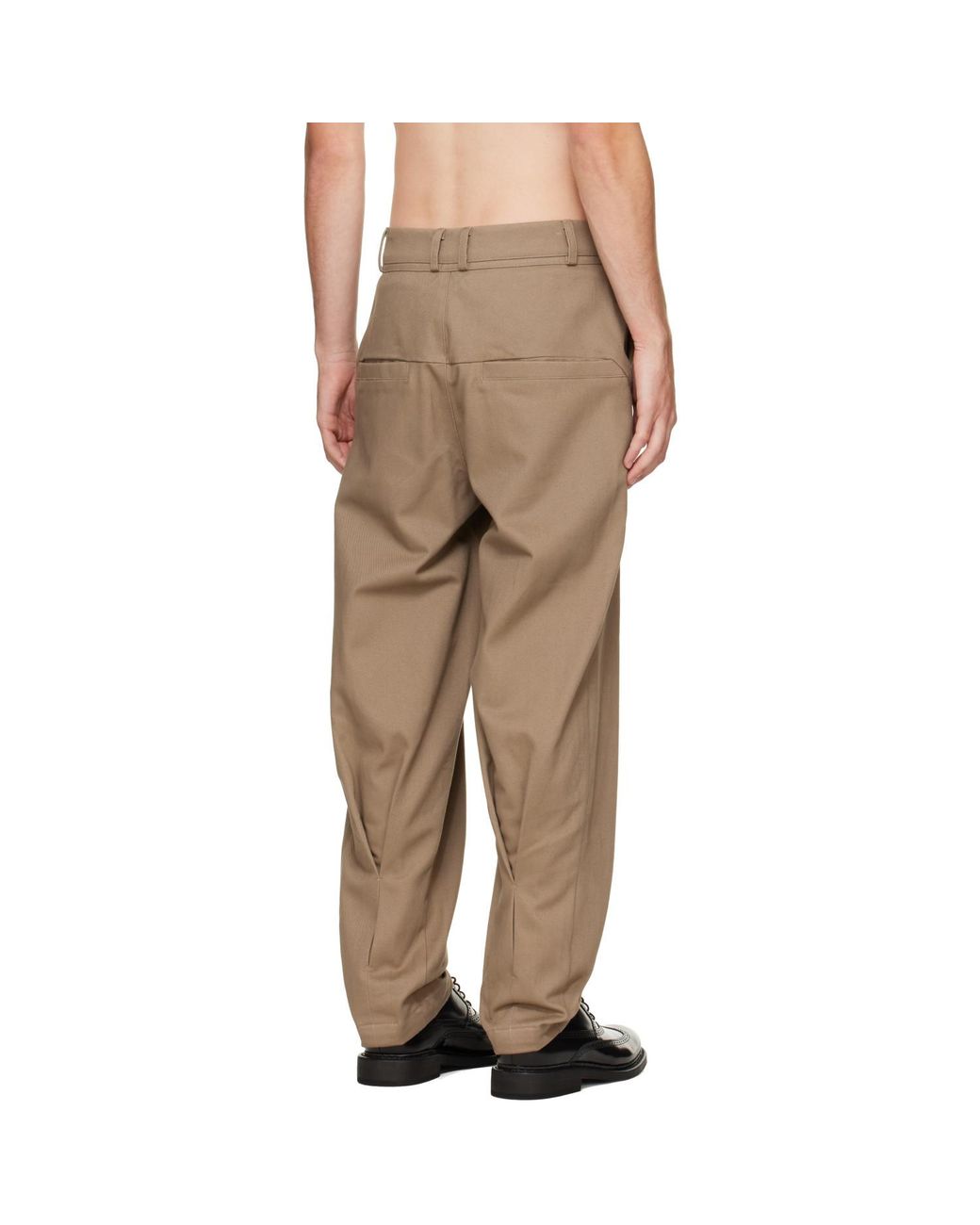 Entire studios Natural Pleated Zip-Detail Casual Trousers for men