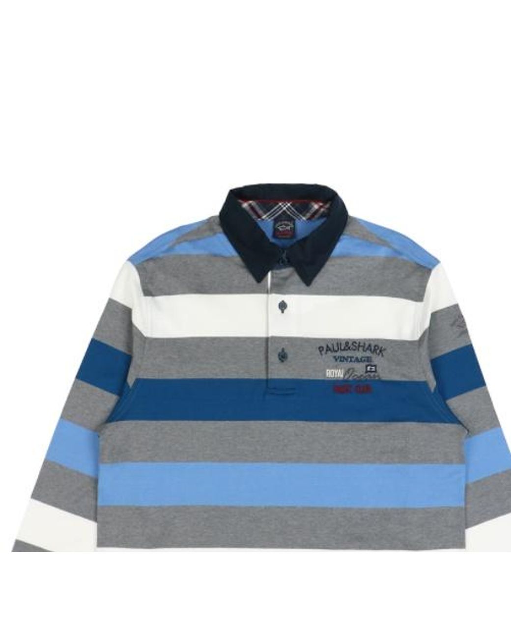 Paul & Shark Blue Striped Long-Sleeve Polo Shirt for men