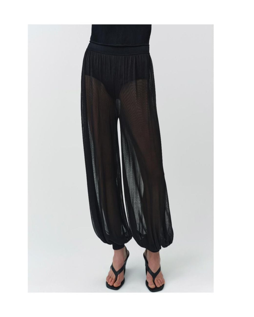 Jonathan Simkhai Black Elasticated Waistband Cuffed Trousers